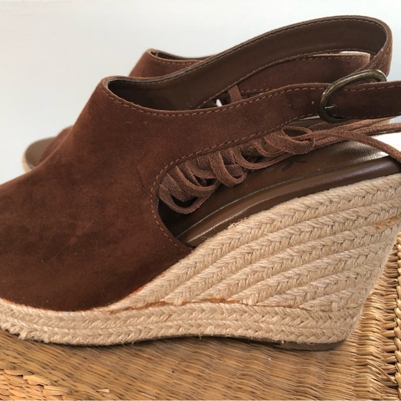 Suede and jute wedge heels size 8 - Picture 7 of 10